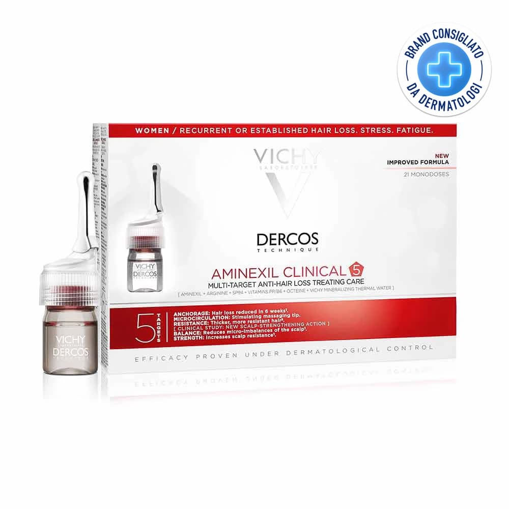Vichy Dercos - Aminexil Trattamento Anticaduta Donna, 21 Fiale x 6ml