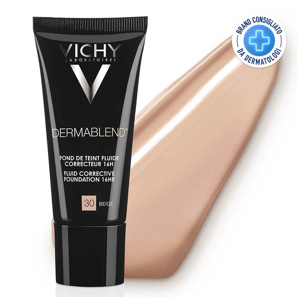Vichy Dermablend - Fondotinta Correttore Fluido 16H Tonalità 30 Beige, 30ml