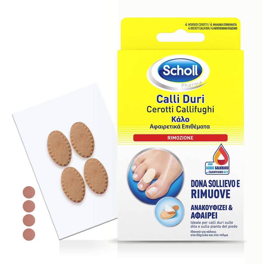Scholl Cerotti Callifughi per Calli Duri Rimozione, 4 pezzi