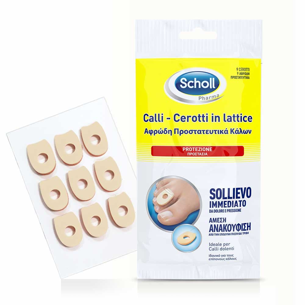 Scholl Cerotti Calli in Lattice Protezione Rapido Sollievo, 9 pezzi