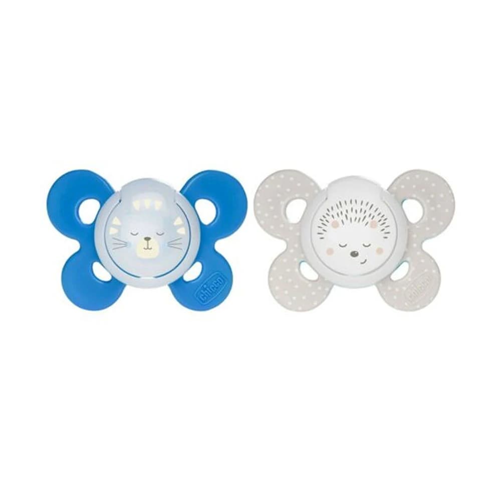 Chicco PhysioForma - Comfort LUMI Succhietto 16-36M in Silicone Blu, 2 Pezzi