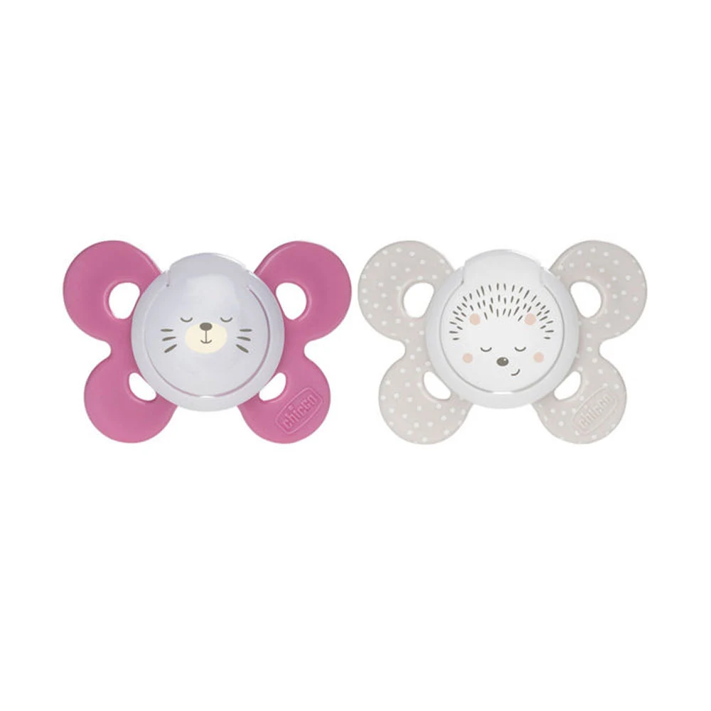 Chicco PhysioForma Comfort Lumi - Succhietto rosa per la respirazione dai 16 ai 36 mesi, 2 pezzi
