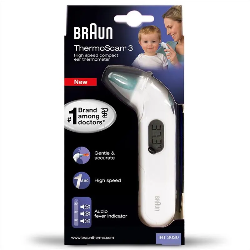 Braun ThermoScan 3 Termometro Infrarossi Auricolare, 1 Pezzo