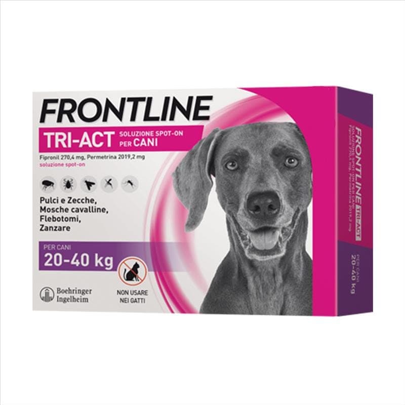 Frontline Tri Act - Soluzione Spot On Insetticida Acaricida Cane 20-40Kg, 3Pezzi