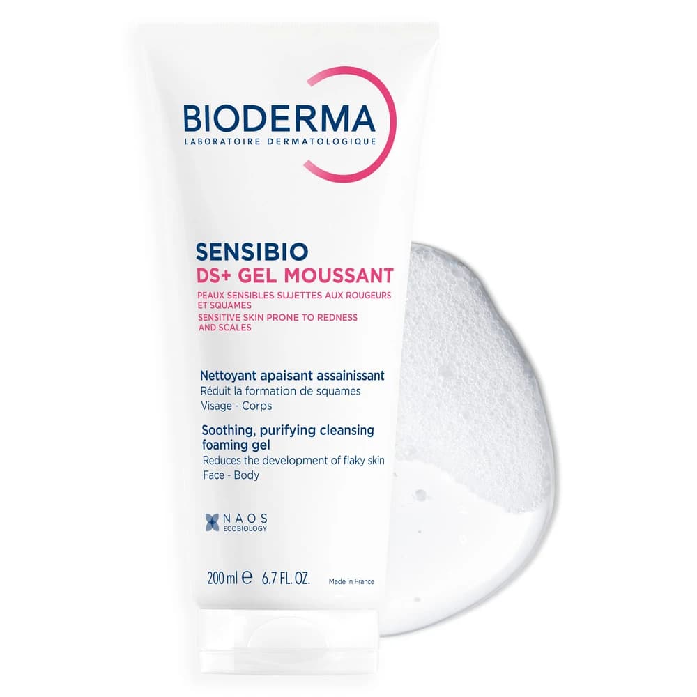 Bioderma Sensibio DS+ - Gel detergente per i rossori e la desquamazione di viso e corpo, 200 ml