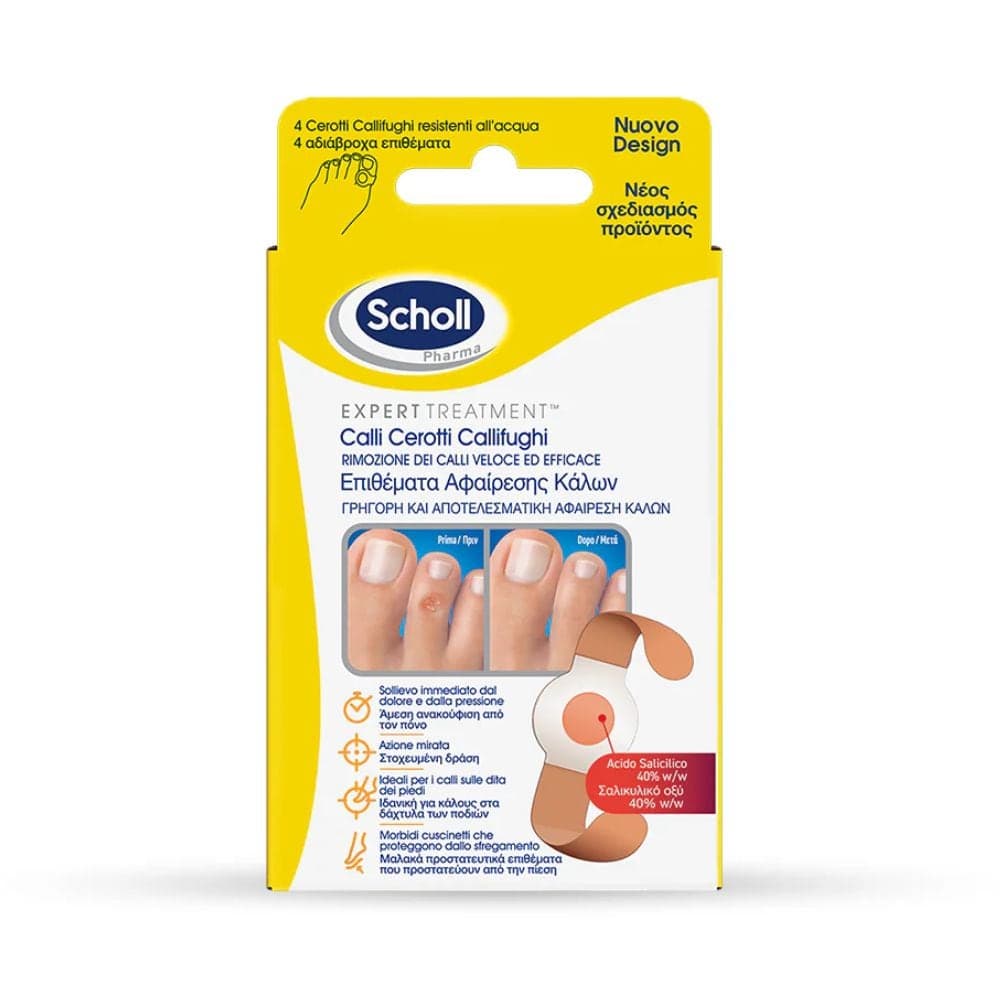 Scholl Cerotti Calli Trattamento Rimozione e Protezione, 4 pezzi