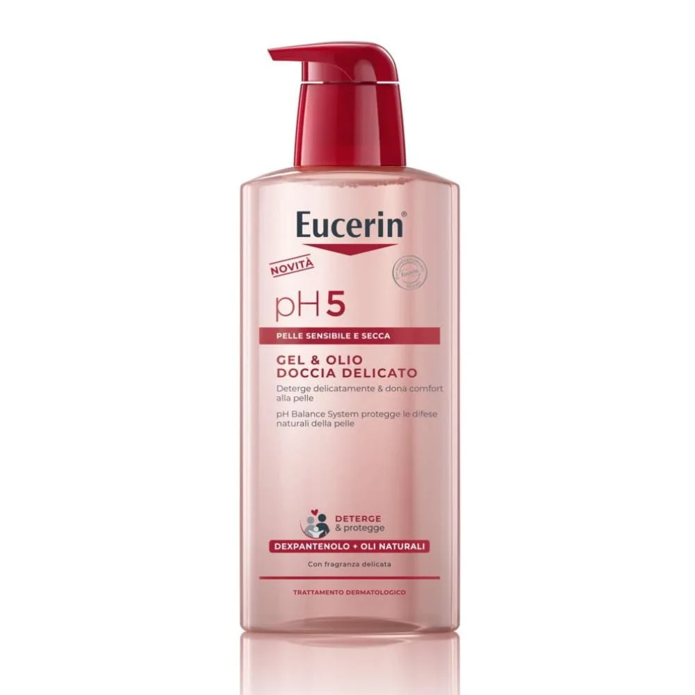 Eucerin pH5 - Gel & Olio Detergente Doccia Delicato Pelle Sensibile e Secca, 400ml
