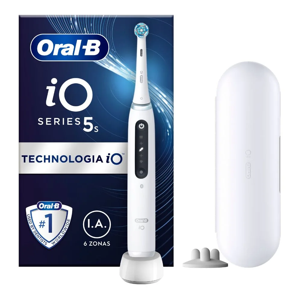 Oral-B iO - 5S Spazzolino Elettrico Ricaricabile Bianco con Custodia da Viaggio