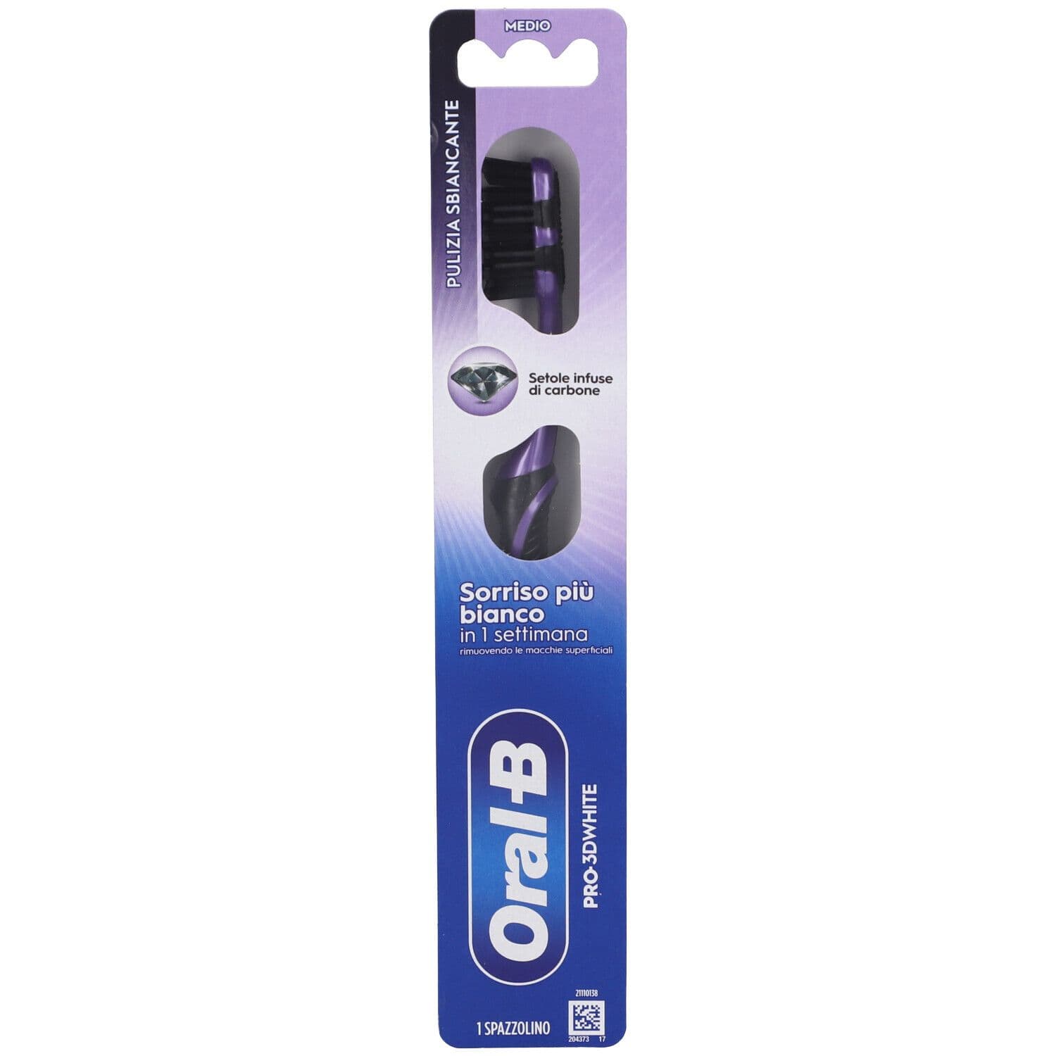 Oral-B Pro-3DWhite Spazzolino Medio Pulizia Sbiancante, 1 Pezzo