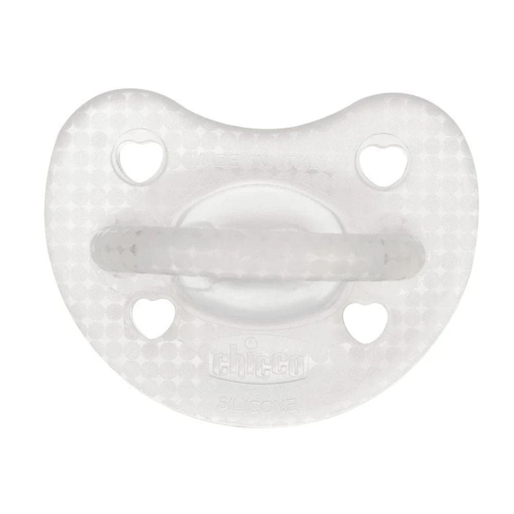 Chicco PhysioForma - Luxe Fluo Succhietto Gommotto 2-6M in Silicone Trasparente, 1 succhietto