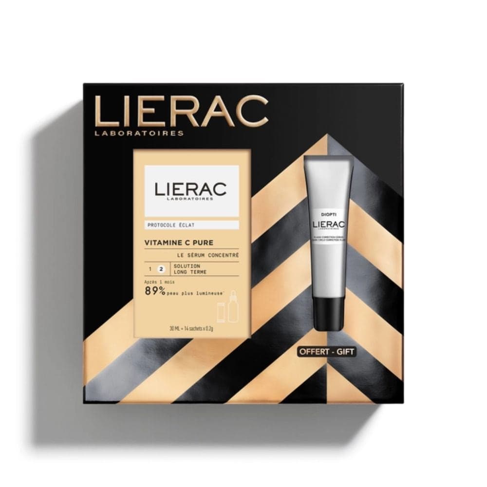 Lierac Cofanetto Protocollo Luminosità Siero Concentrato Vitamina C 30ml + Diopti Contorno Occhi Correzione Occhiaie 15ml