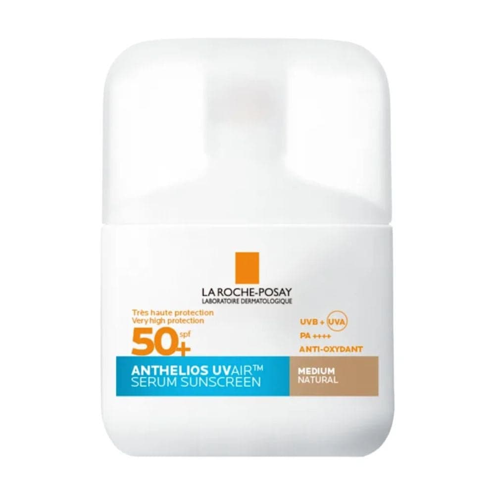 La Roche-Posay Anthelios Uvair Serum Sunscreen SPF50+ Siero Protezione Solare viso leggero colore Medium natural, 50ml