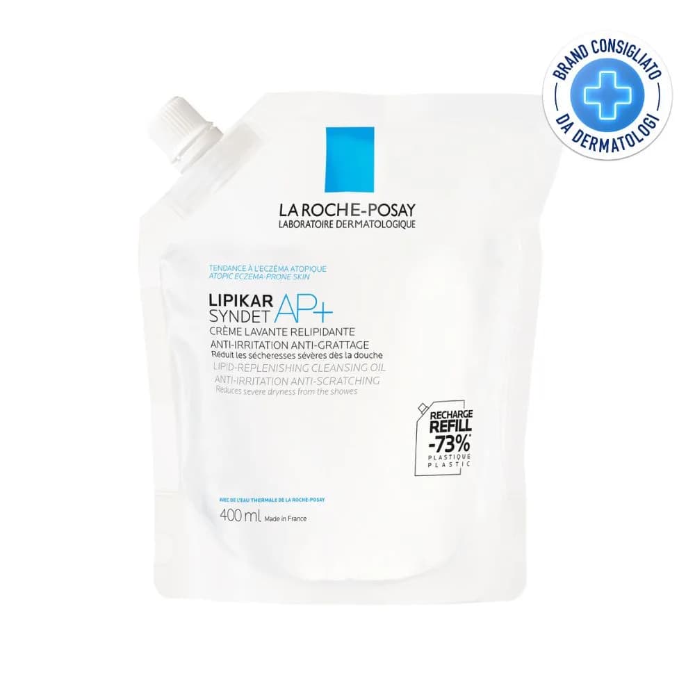 La Roche-Posay Lipikar Syndet AP+ Crema Detergente Ultra-Delicata per la Pelle a Tendenza Atopica Formato Ricarica, 400ml