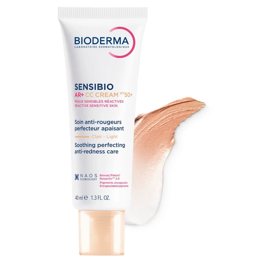 Bioderma Sensibio AR+ CC Cream SPF50+ Light Trattamento Quotidiano Colorato Chiaro, 40ml