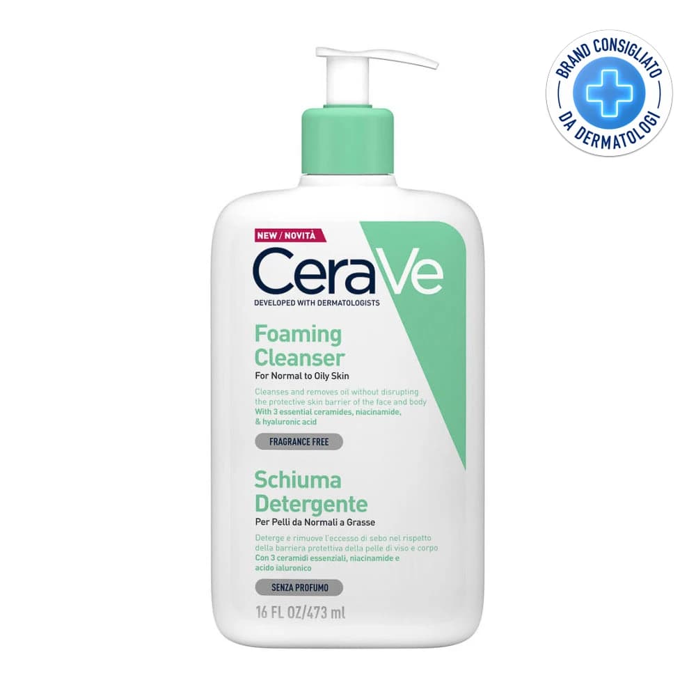 CeraVe Schiuma Detergente Viso Pelle Grassa Seboregolatrice, 473ml