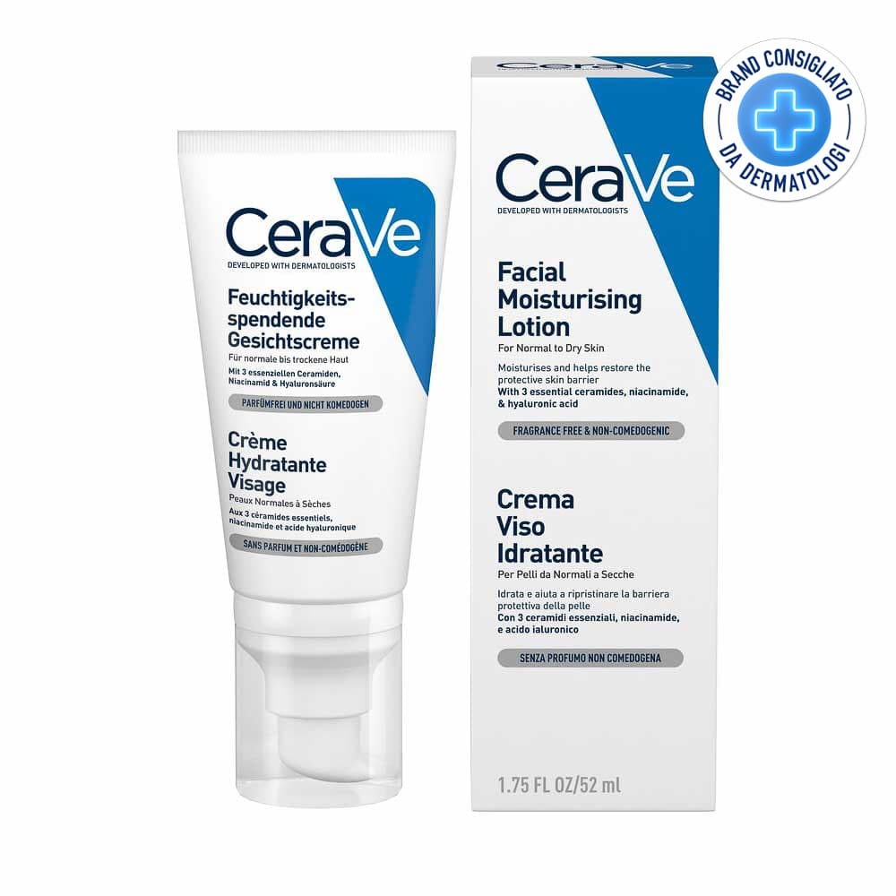 CeraVe Crema Viso Idratante con Acido Ialuronico, 50ml