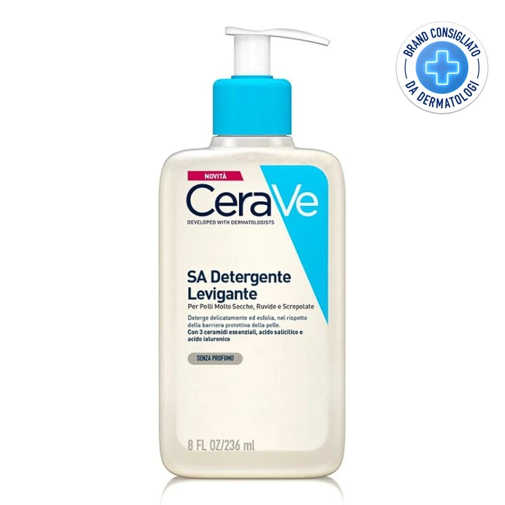 CeraVe SA Detergente Levigante per Pelle Molto Secca Ruvida e Screpolata, 236ml