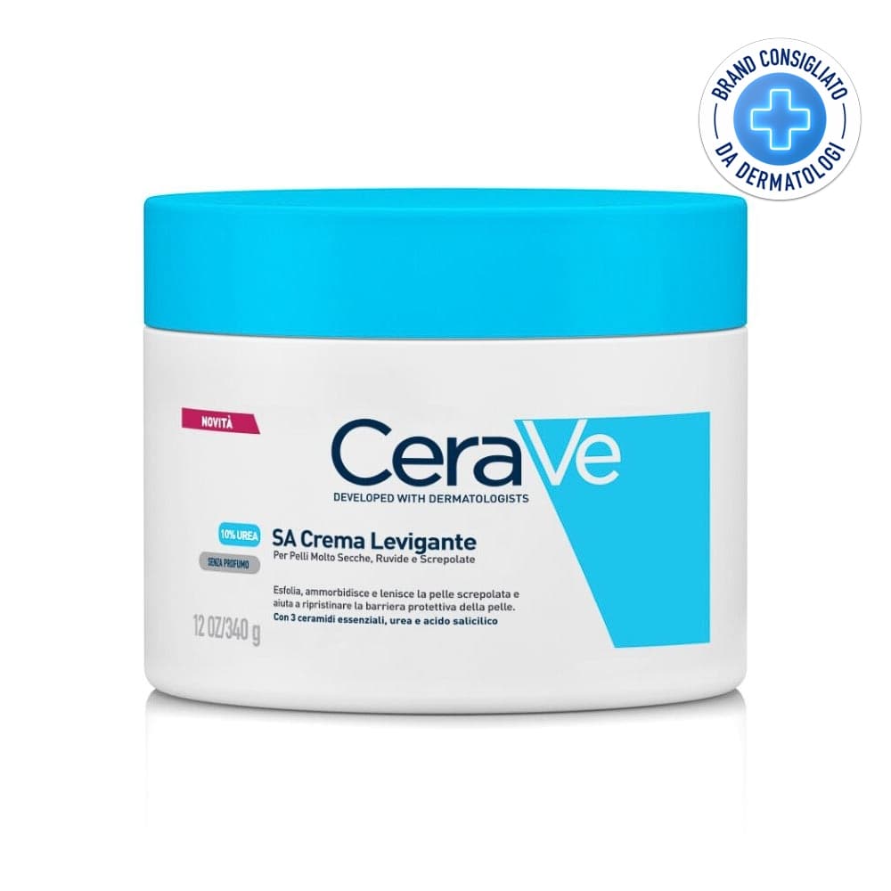 Cerave SA Crema Levigante 10% Urea Pelle Molto Secca Ruvida Screpolata, 340g