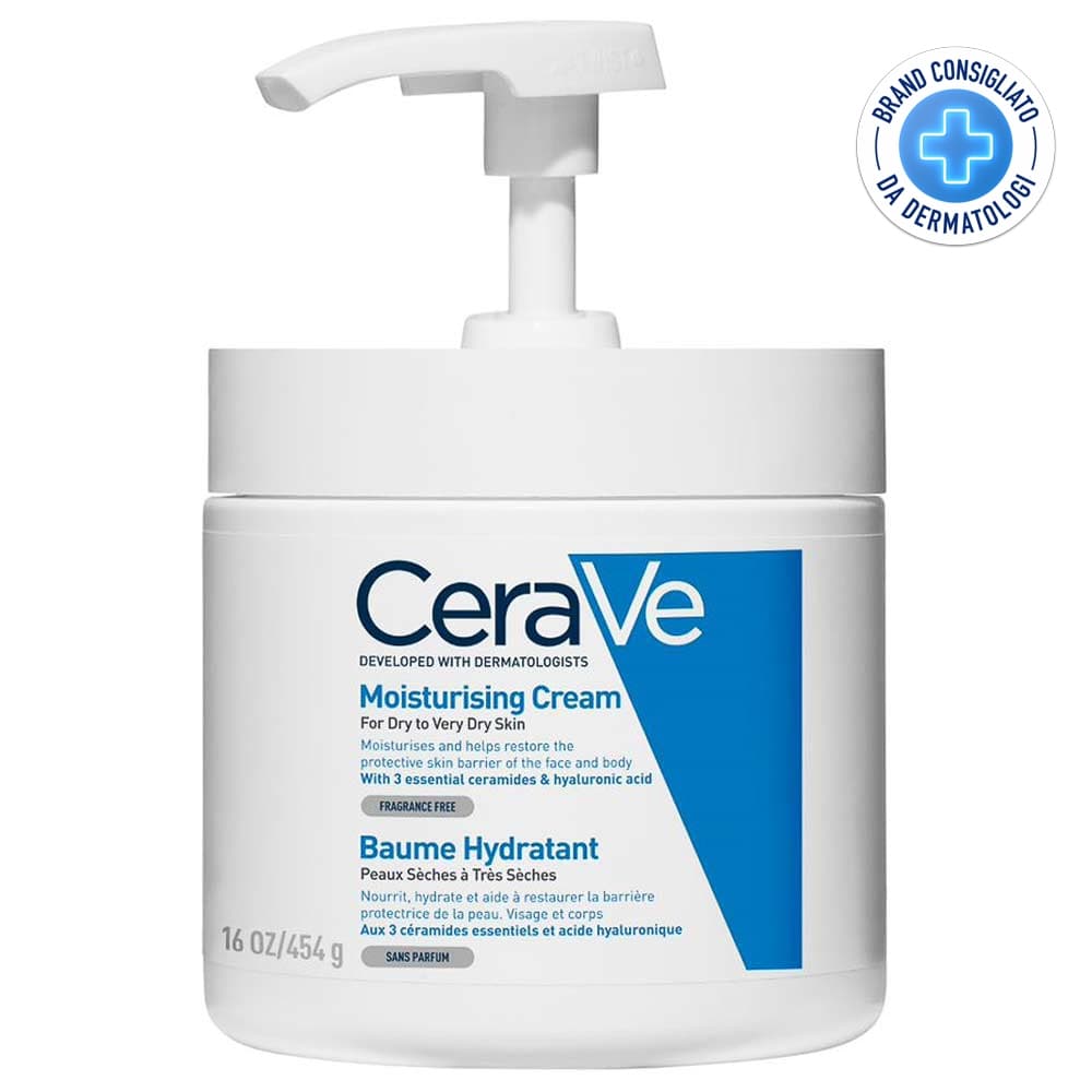 CeraVe Crema Corpo Idratante Pelle Molto Secca con Dispenser, 454ml
