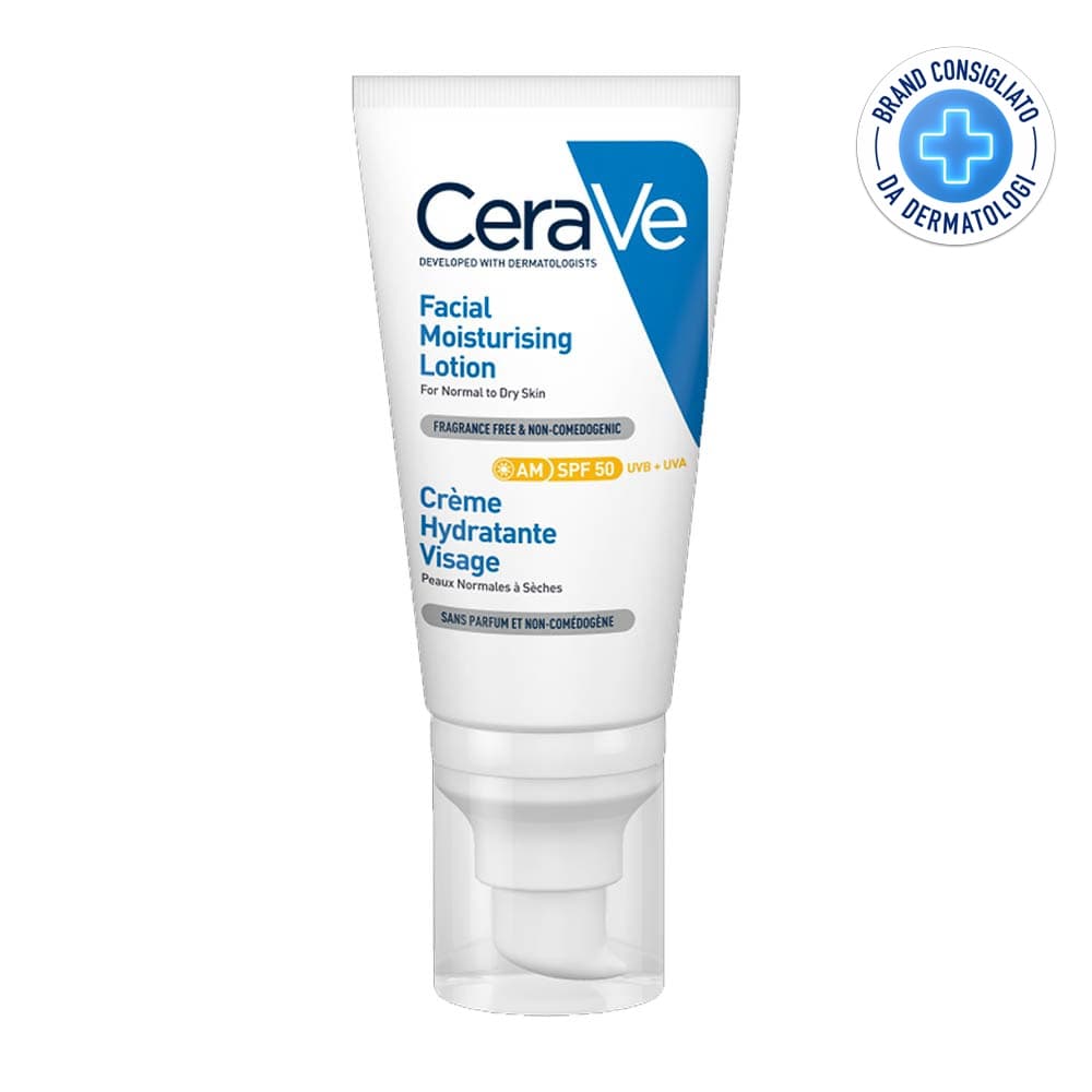 CeraVe Crema Viso Creme con SPF50 che Protegge e Idrata fino a 24 Ore, 50ml