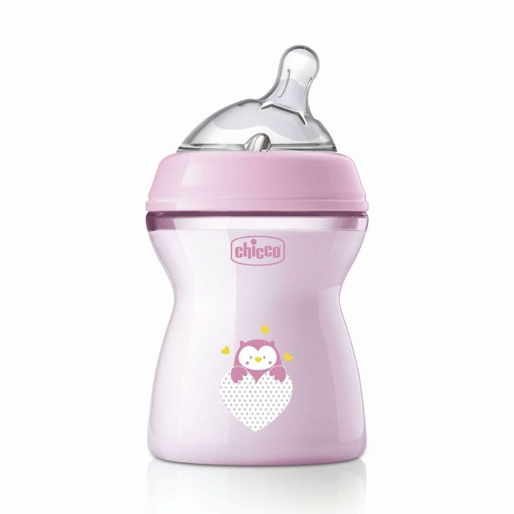 Chicco Natural Feeling - Biberon 2m+ Flusso Medio Rosa, 250ml