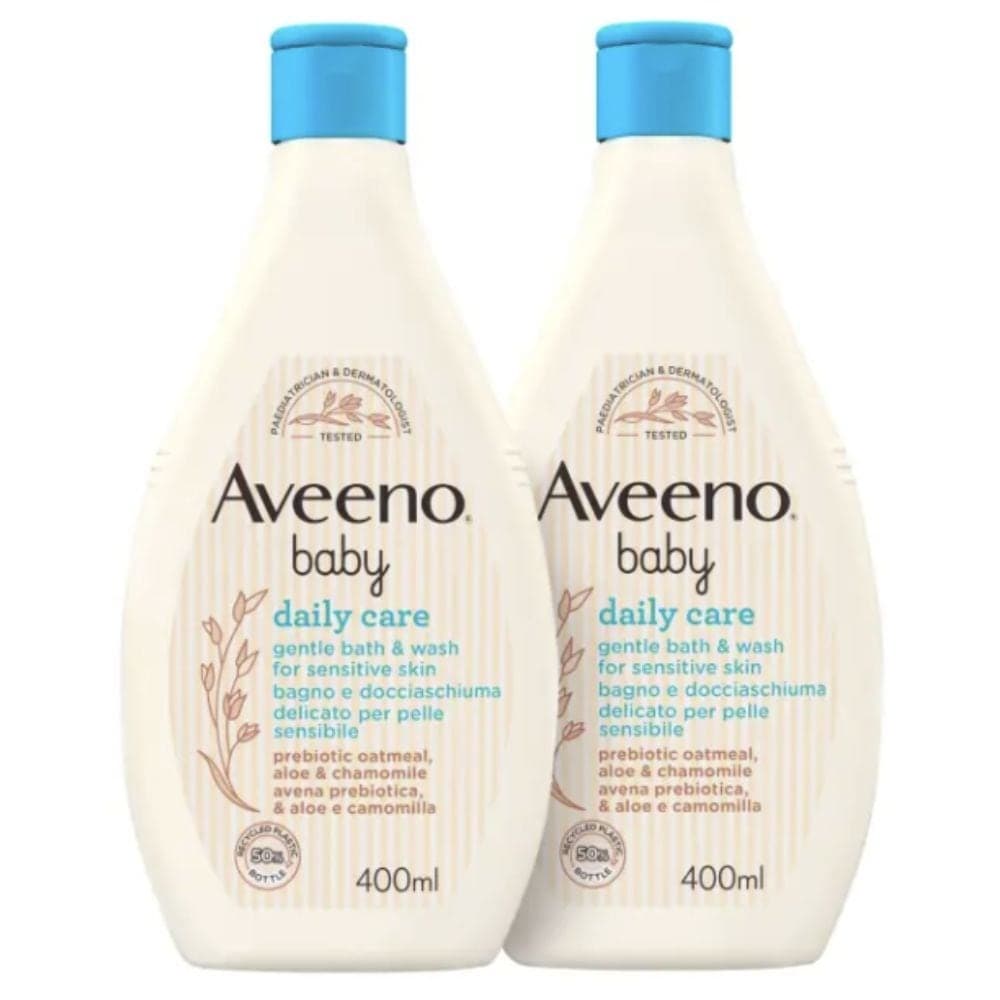 Aveeno Baby Daily Care - Bipack Bagnodoccia per Bagnetto Neonati per Pelle Delicata e Sensibile, 2 x 400ml