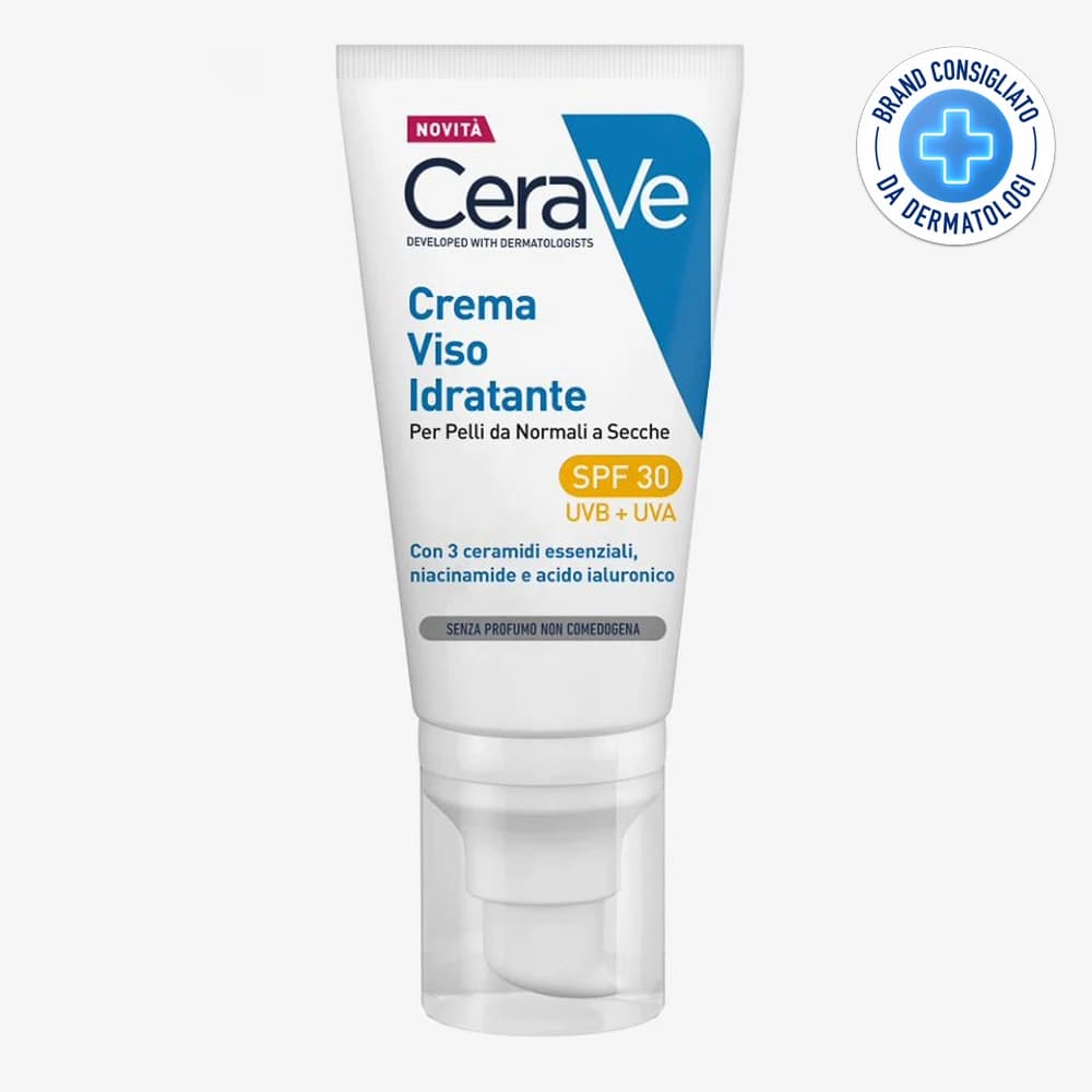 CeraVe Crema Viso Idratante SPF30 24 Ore con Acido Ialuronico, 52ml