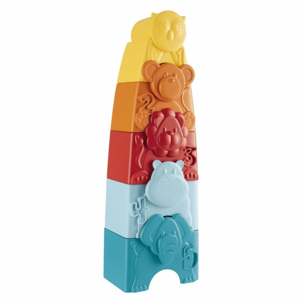 Chicco Torre degli animali Eco+ - Gioco impilabile per bambini dai 9 ai 36 mesi, 10 pezzi