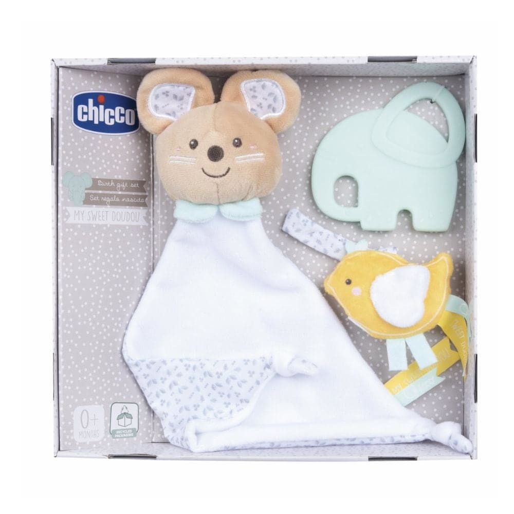 Chicco Set Regalo Nascita My Sweet DouDou + Ciuccio + Massaggiagengive, 1 pezzo
