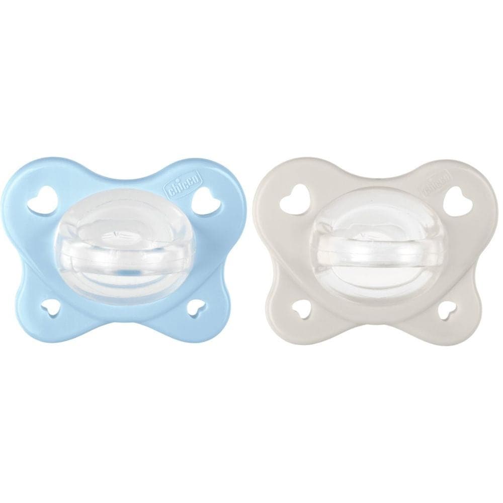 Chicco Physioforma - Dual Soft Succhietto Gommotto 2-6M Azzurro, 2 pezzi