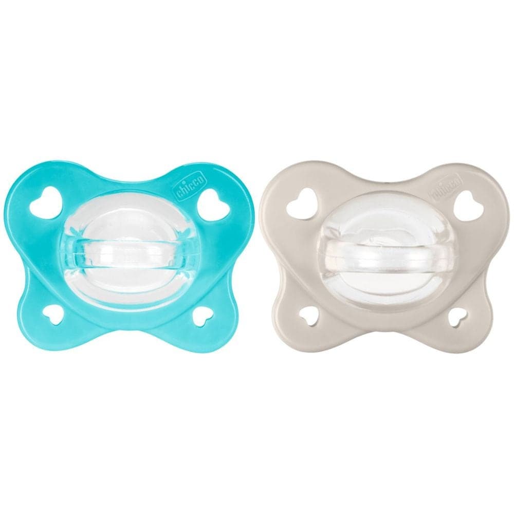 Chicco Physioforma - Dual Soft Succhietto Gommotto 6-16M Azzurro, 2 pezzi