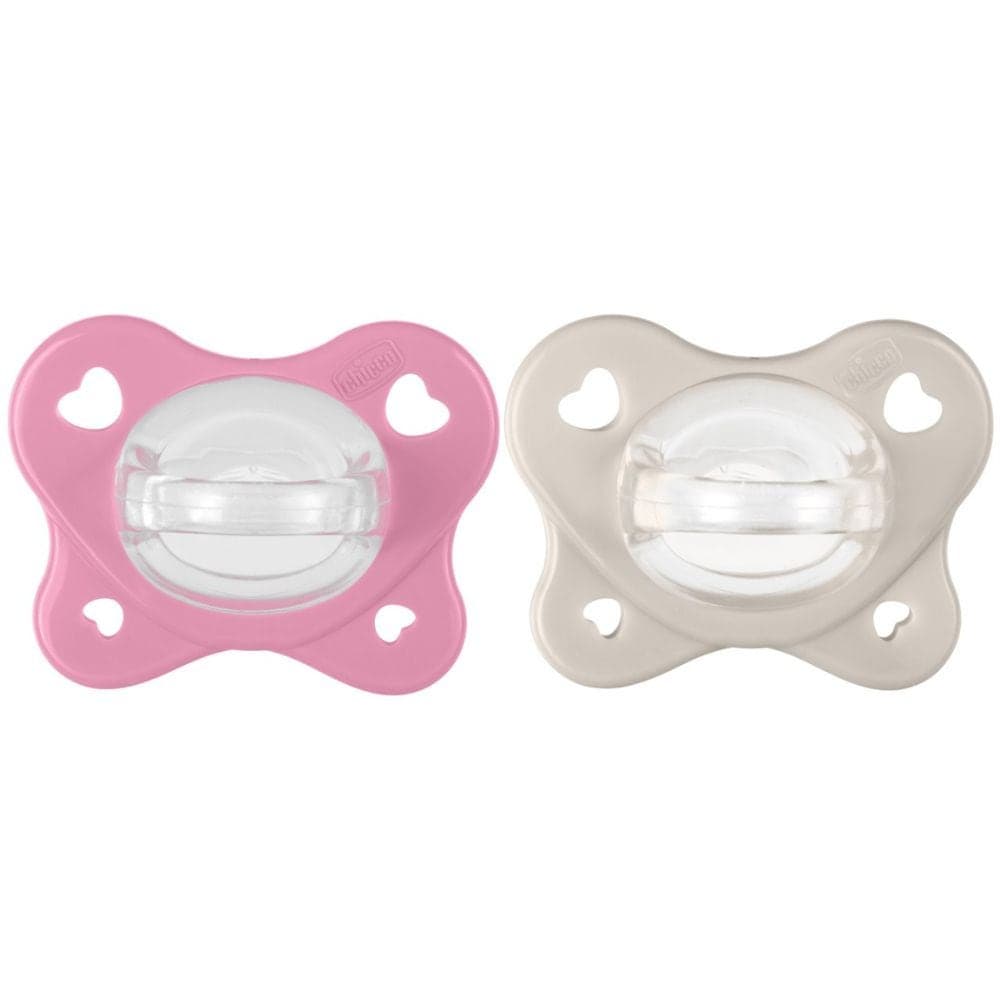 Chicco Physioforma - Dual Soft Succhietto Gommotto 6-16M Rosa, 2 pezzi
