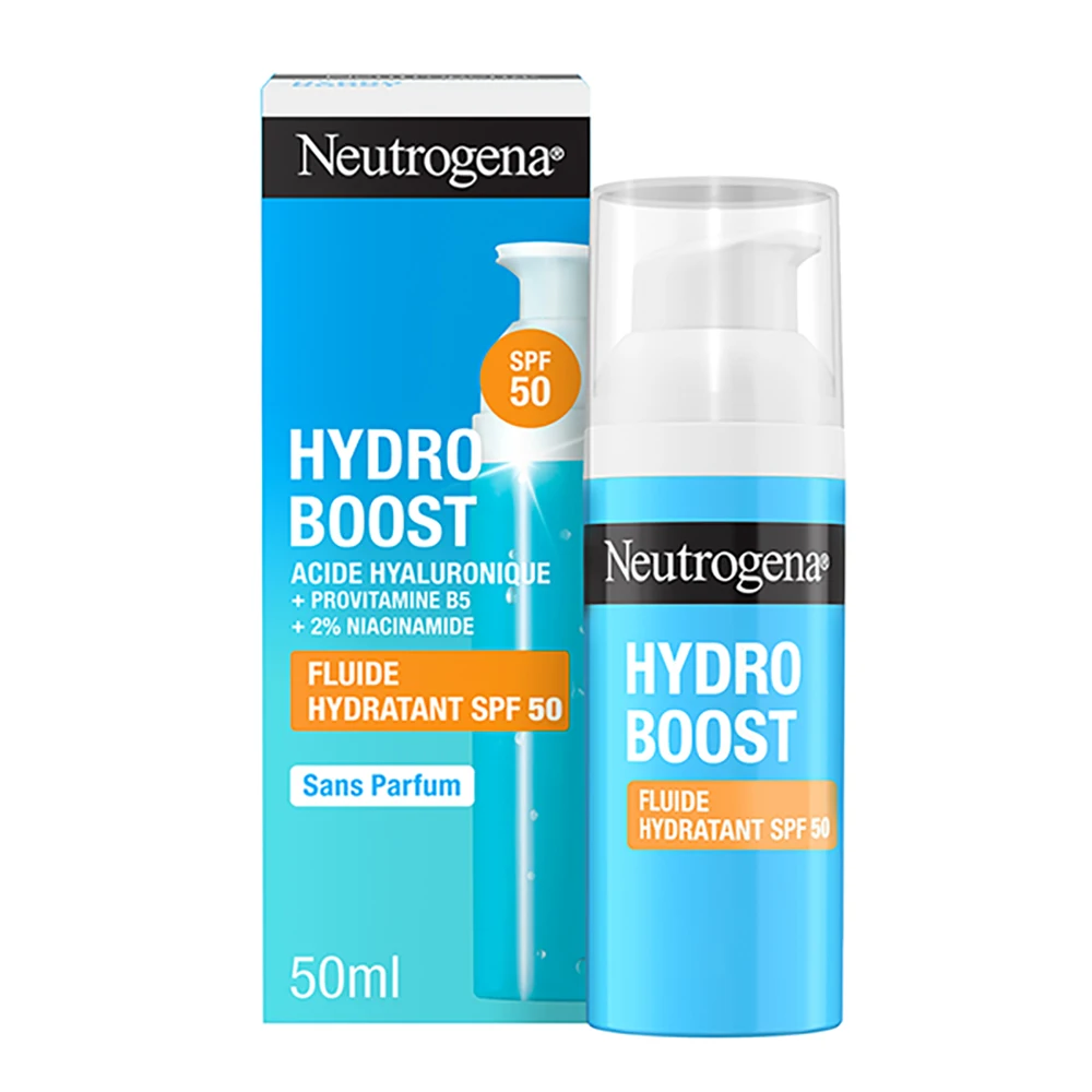 Neutrogena Hydro Boost Fluido Idratante SPF 50 Crema Solare Viso 50 contro i Raggi UVA/UVB, 50ml