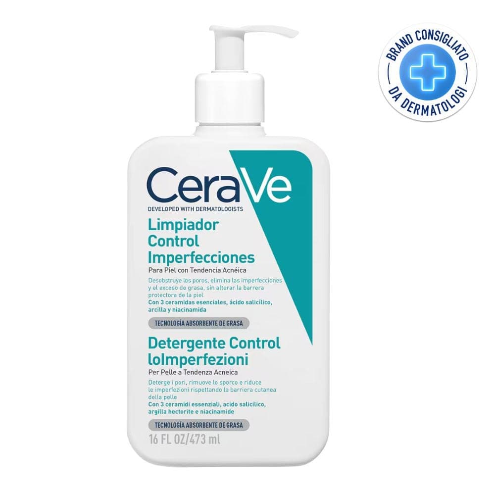 CeraVe Acne Gel Detergente Controllo Imperfezioni con Risciacquo, 473ml