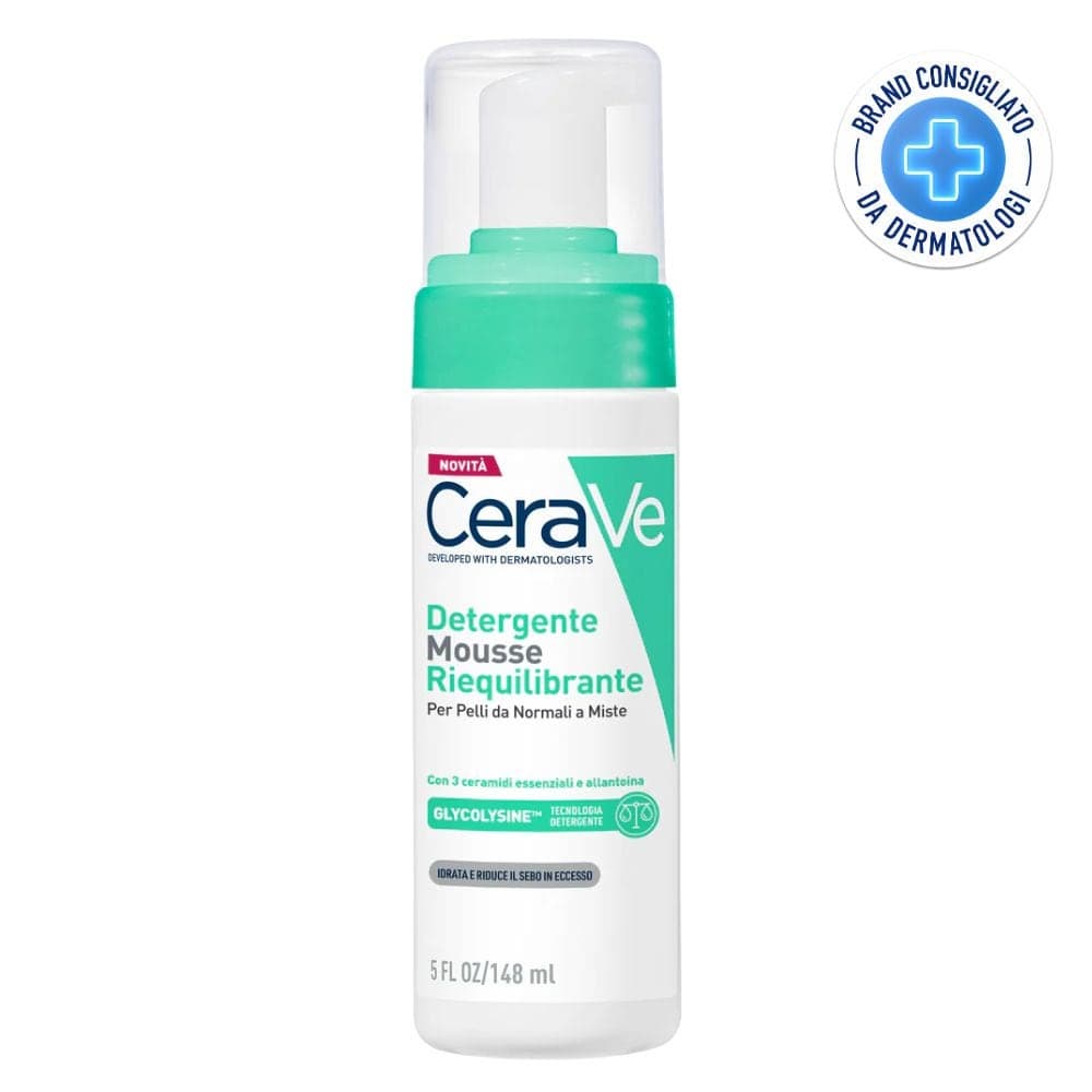 CeraVe Detergente Mousse Riequilibrante per Pelle da Normale a Mista, 148ml