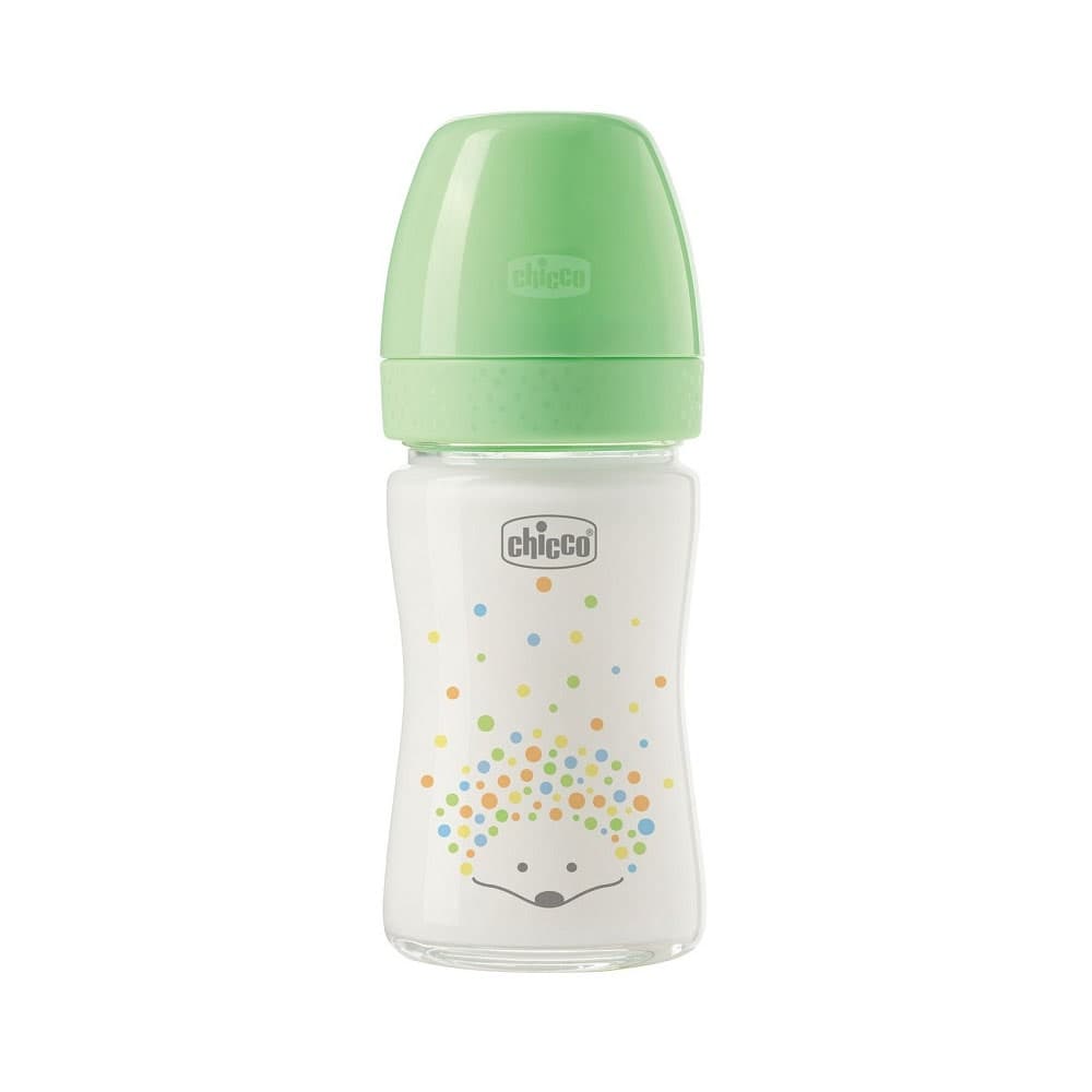 Chicco Perfect Easy Biberon Anti-Colica in Vetro 150ml Colore Verde, 1 Pezzo