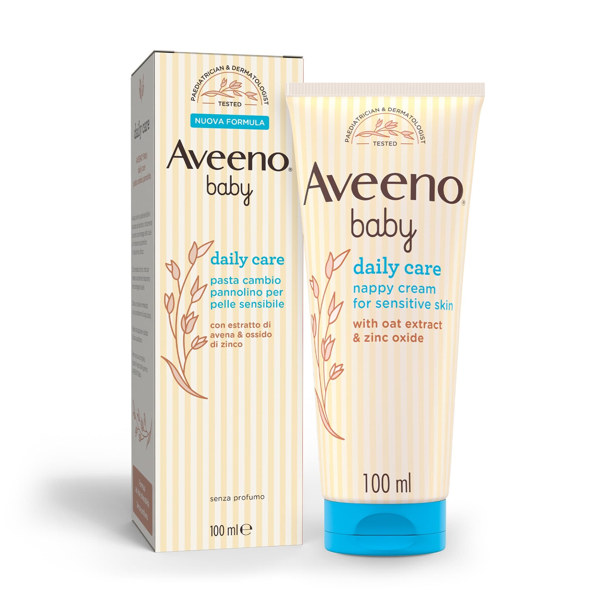 Aveeno Baby Daily Care Pasta Cambio Pannolino con Ossido di Zinco ed Estratto di Avena, 100ml