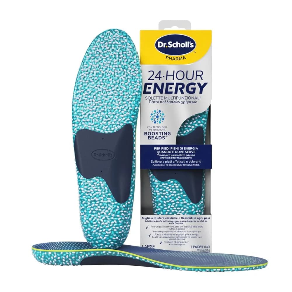Scholl 24-Hour Energy - Solette in Memory Foam Taglia L, 1 paio