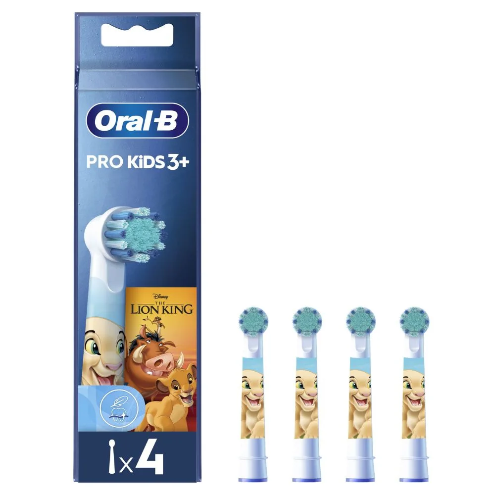 Oral-B PRO Kids 3+ Testine di Ricambio Re Leone, 4 testine