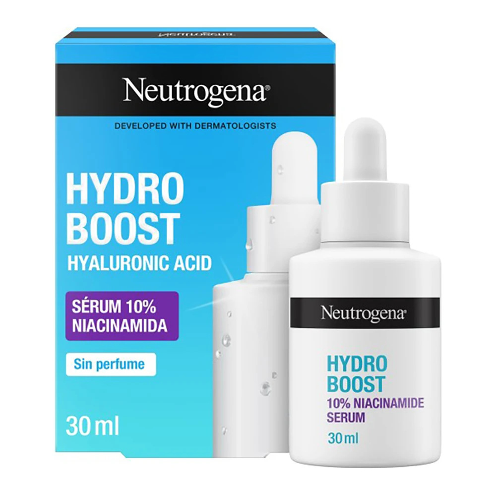 Neutrogena Hydro Boost Siero Idratante Esfoliante Viso per una Pelle Luminosa 10% Niacinamide, 30ml