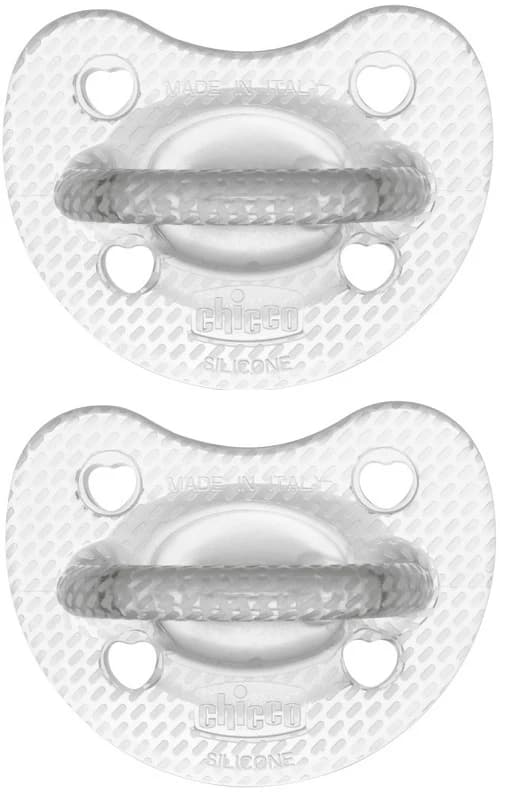 Chicco PhysioForma - Succhietto Gommotto 2-6M Crystal in Silicone, 2 Pezzi