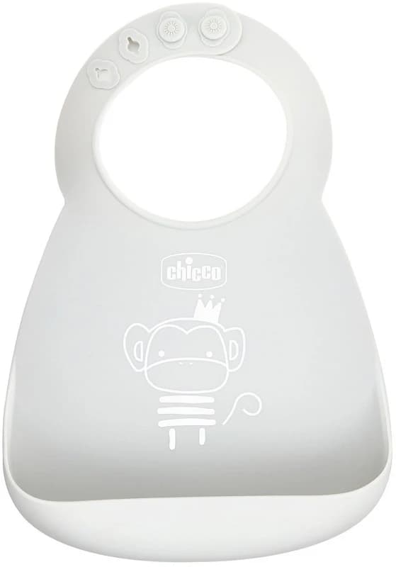 Chicco Bavaglino in Silicone Neutro 6m+, 1 pezzo