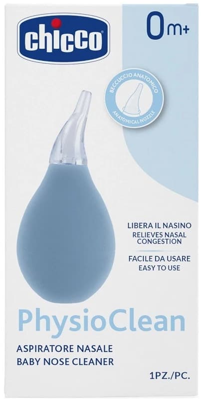 Chicco PhysioClean - Aspiratore Nasale a Pompetta, 1 Pezzo