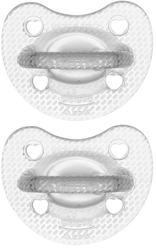 Chicco PhysioForma - Succhietto Gommotto 6-16M Crystal in Silicone, 2 Pezzi
