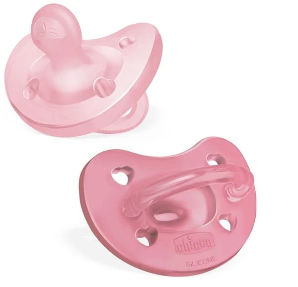 Chicco PhysioForma - Succhietto Gommotto 6-16M Soft in Silicone Rosa, 2 Pezzi