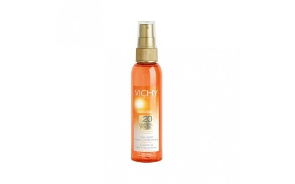Vichy Capital olio fp20 2015 - Olio solare per il corpo contro le scottature, Flacone da 125 ml