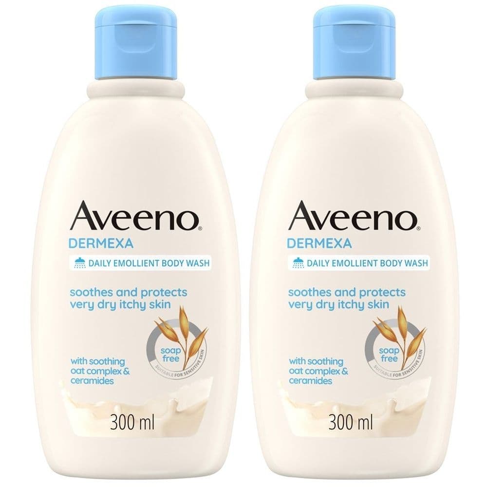 Aveeno Dermexa Bagnodoccia Lenitivo per Pelle Secca e con Prurito, adatto per pelle con tendenza atopica e soggetta a eczema, Formula Vegana, Senza Sapone 300 mlso