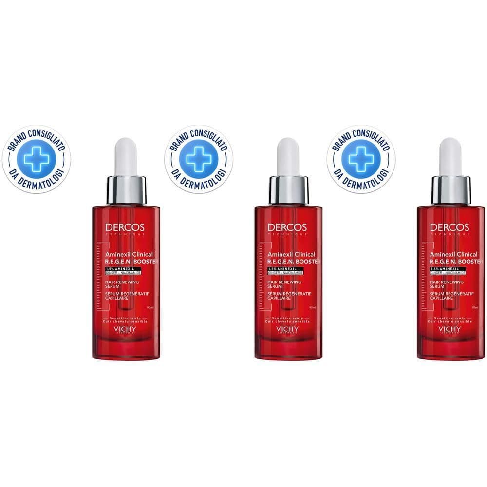 Vichy Dercos Aminexil Clinical R.E.G.E.N. Booster 90ml, contrasta la caduta e stimola la ricrescita dei capelli