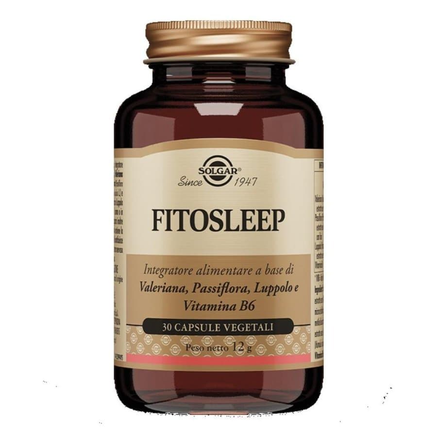 Fitosleep Integratore Sonno e Rilassamento con Valeriana Passiflora e Luppolo 30 Capsule Vegetali - Solgar