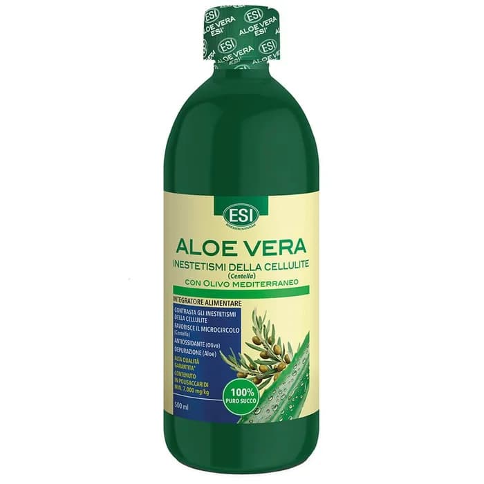 Aloe Vera Succo con Olivo e Centella Integratore per Depurazione e Microcircolo 500 ml - ESI